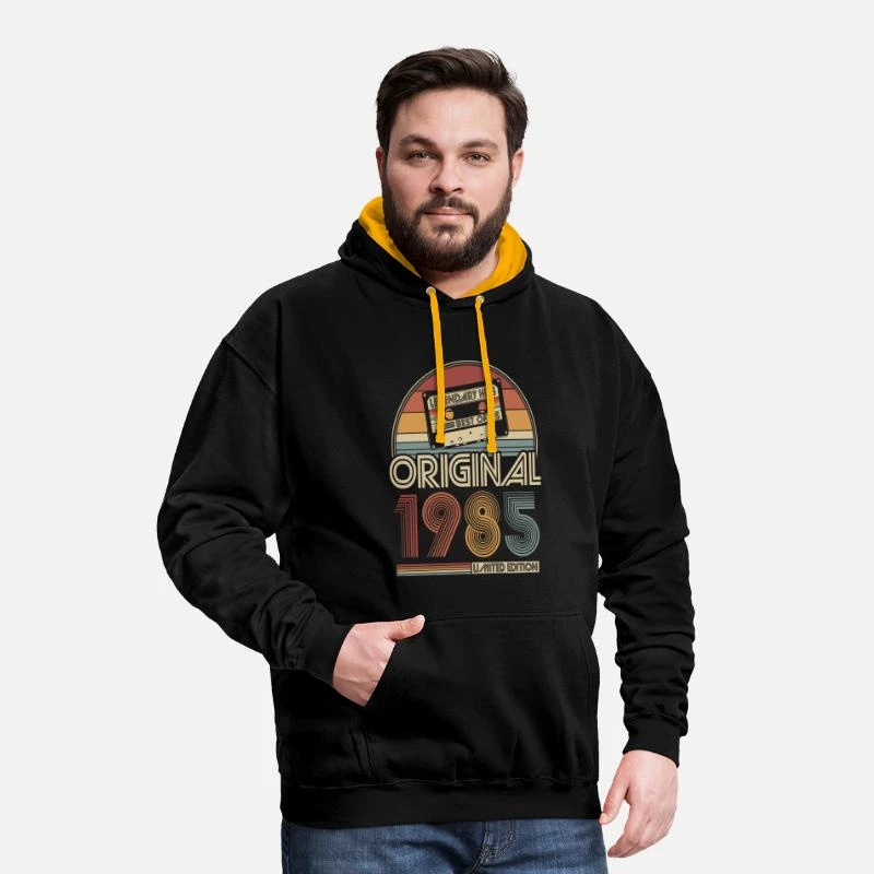'1985 Vintage Jahrgang Geburtstag Retro Geschenk' Unisex Hoodie Zweifarbig | Spreadshirt 3 '1985 Vintage Jahrgang Geburtstag Retro Geschenk' Unisex Hoodie Zweifarbig | Spreadshirt – Bild 3