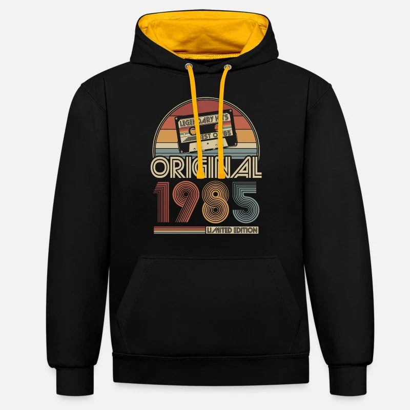 '1985 Vintage Jahrgang Geburtstag Retro Geschenk' Unisex Hoodie Zweifarbig | Spreadshirt 9 '1985 Vintage Jahrgang Geburtstag Retro Geschenk' Unisex Hoodie Zweifarbig | Spreadshirt – Bild 9