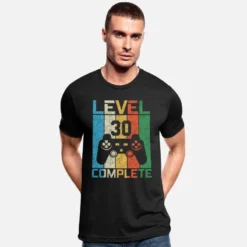 RUSS Geschaft -RUSS Geschaft 30 geburtstag gamer level 30 completed vintage unisex t shirt meliert 1