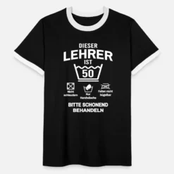 '50. Geburtstag Lehrer Lustig 50 Jahre' Männer Ringer T-Shirt | Spreadshirt -RUSS Geschaft 50 geburtstag lehrer lustig 50 jahre maenner ringer t shirt 4
