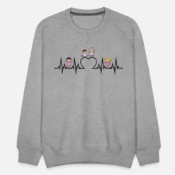 'Herzschlag Herz EKG Kinder Liebe Erzieher Beruf' Männer Premium Pullover | Spreadshirt
