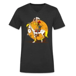 RUSS Geschaft 13 'Lucky Luke Jolly Jumper Sonnenuntergang' Männer Bio T-Shirt Mit V-Ausschnitt | Spreadshirt