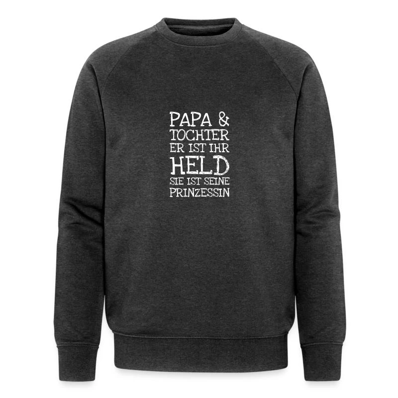 'Papa Tochter Er Ist Ihr Held Sie Ist Seine Prinze' Männer Bio Pullover | Spreadshirt 4 'Papa Tochter Er Ist Ihr Held Sie Ist Seine Prinze' Männer Bio Pullover | Spreadshirt – Bild 4